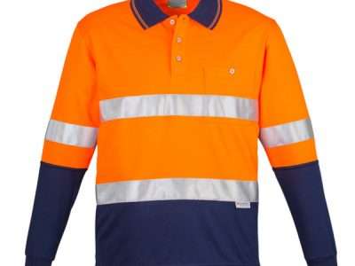 Men's Hi-Vis Spliced Polo - Long Sleeve Hoop Taped