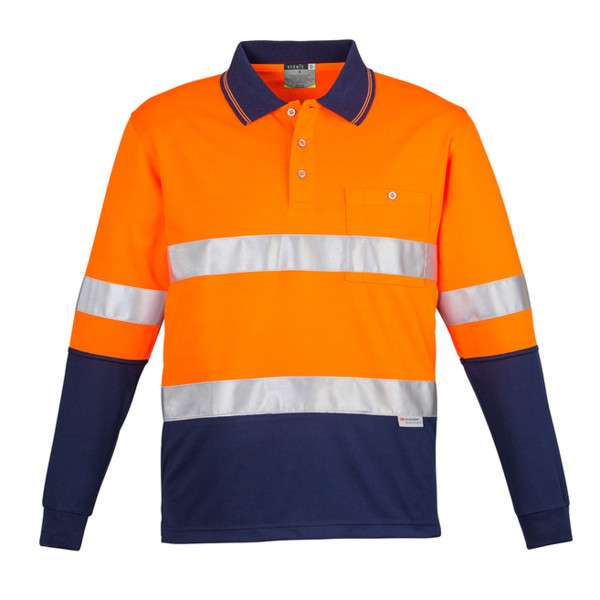 Men's Hi-Vis Spliced Polo - Long Sleeve Hoop Taped