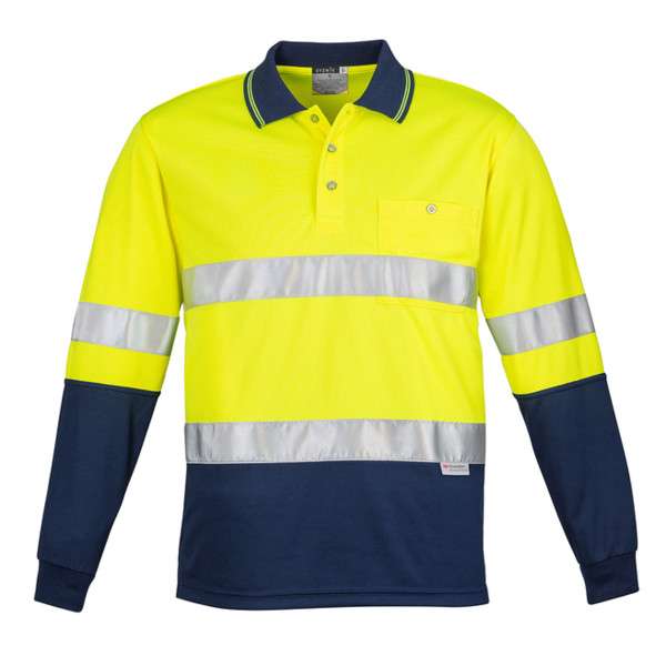 Men's Hi-Vis Spliced Polo - Long Sleeve Hoop Taped